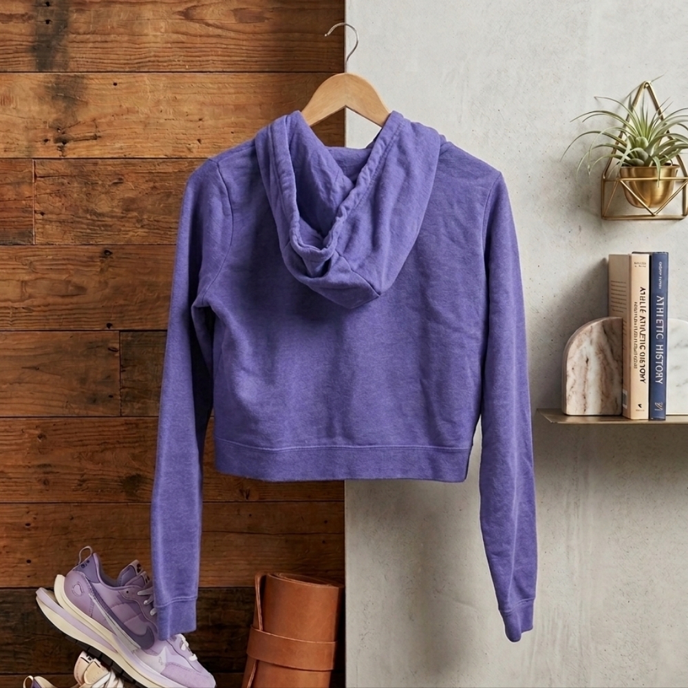 Nike Lavender/Purple Cropped / Petite Pullover Hoodie with White Nike Symbol - Picture 2 of 5